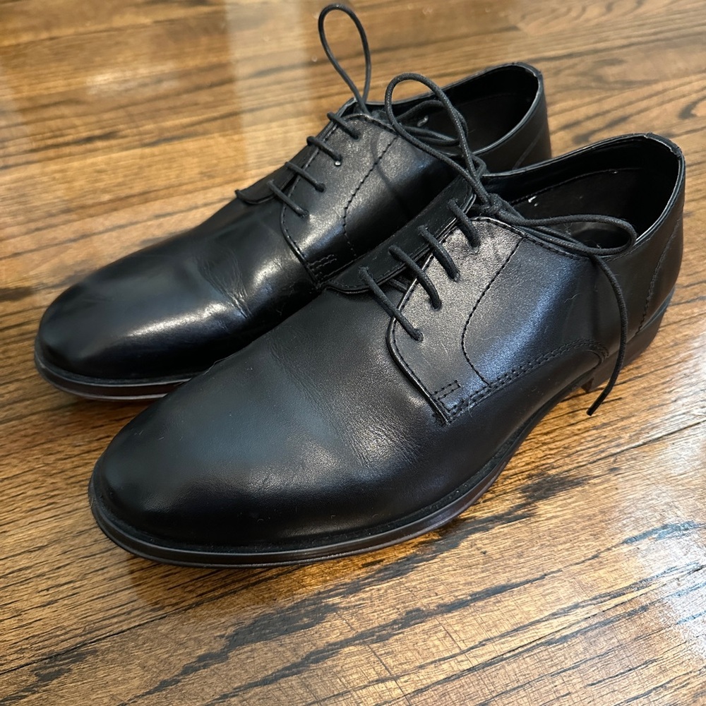 Four Brothers Black Leather Oxford Dress Shoes – Size 9 – Classic Lace Up
